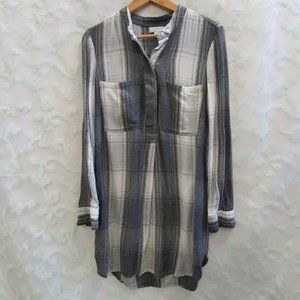 WITCHERY Wool blend Winter Plaid Check Long Sleeve Shirt Dress